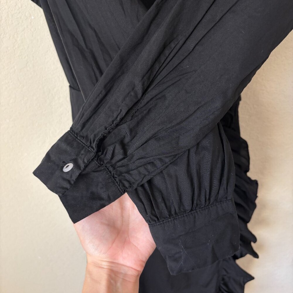 A Shirt Thing Ruffle Trim True Wrap Midi Dress - Picture 9 of 14